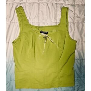 Vintage Tabloid Lime Green Top Size XL